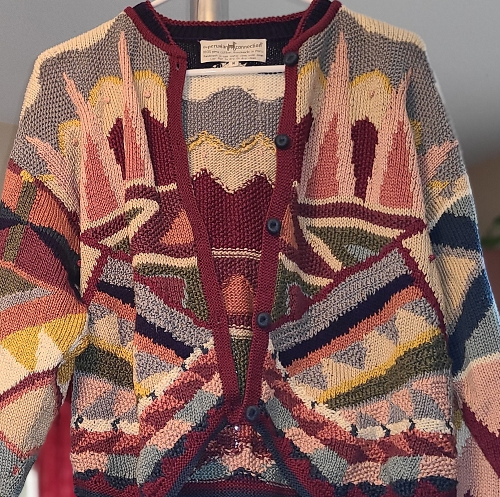Vintage Purivian Connection 100% Cotton Sweater